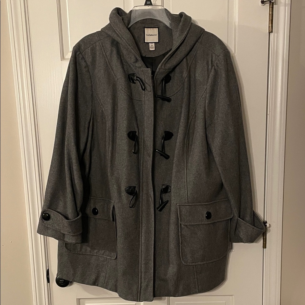 Croft & Barrow Charcoal Hooded Pea Coat